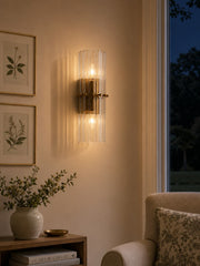 Aplique de pared doble Lumora Crystal Up Down para dormitorio